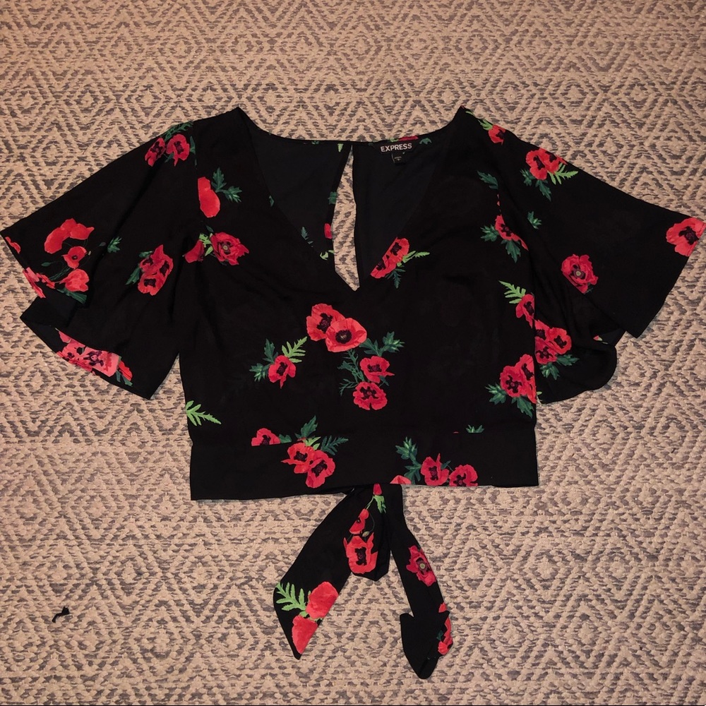 Express Open Back Floral Blouse